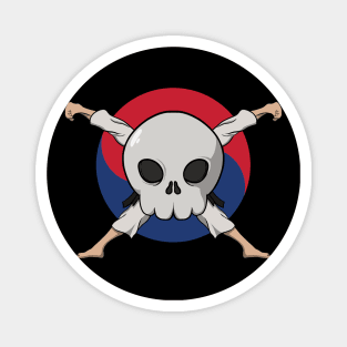 Taekwondo crew Jolly Roger pirate flag (no caption) Magnet